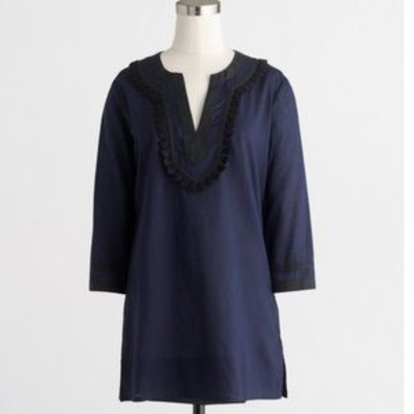 J. CREW Navy Pom-Pom Tunic Top - Size M - Picture 1 of 6